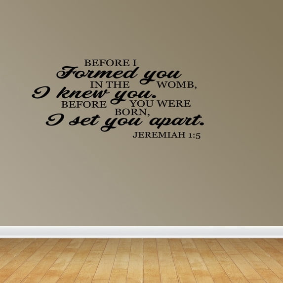 Before I Formed You In The Womb I Knew You Wall Decal Jeremiah 1-5 Art PC357