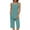 Blue, variant on Bovxnpu Two-Piece Womens Pajamas Set, Cotton Pajamas Set for Women, Fashion Woman Round Neck Printing Sleeveless Blouse +Shorts Pants Elastic Waist Pajama Sets Green S