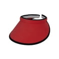 thumbnail image 1 of TopHeadwear Visière à Clipser en Coton 2 Tons Bord Large 3 Pouces Rouge/noir, 1 of 2
