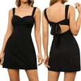 thumbnail image 1 of Vestido de verano EYNMIN con tirantes de encaje Mini Sweetheart A Line negro, 1 of 5