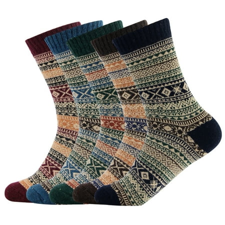 Men's Vintage Winter Wool and cotton Blend Crew Socks 4