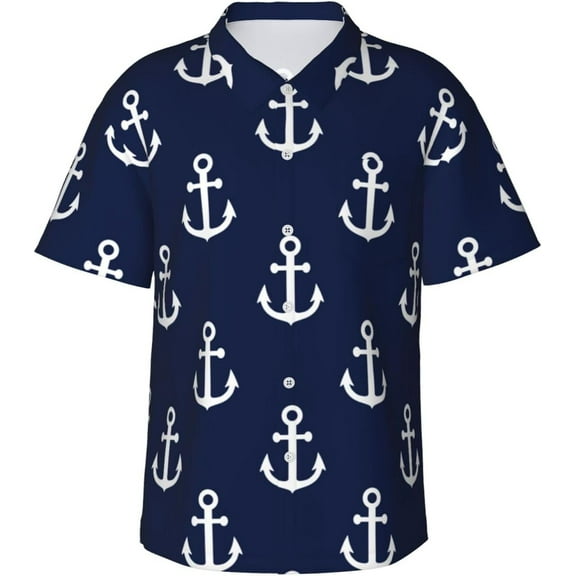 Men's Short Sleeve Hawaiian Shirt Tropical Print Casual Button Down Aloha Shirt