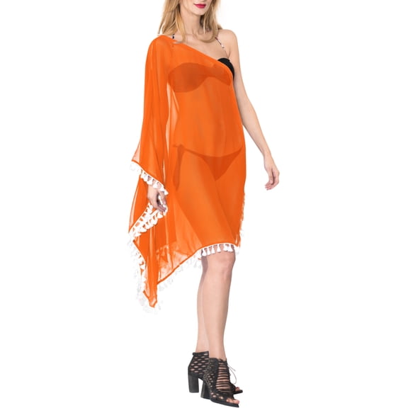HAPPY BAY Women's Beachwear Swimsuit Coverups for Women Summer Swim Beach Dress Cover ups for Swimwear Women Loose Wear Bathing Suit Cover-up 1X-2X Orange_AC688