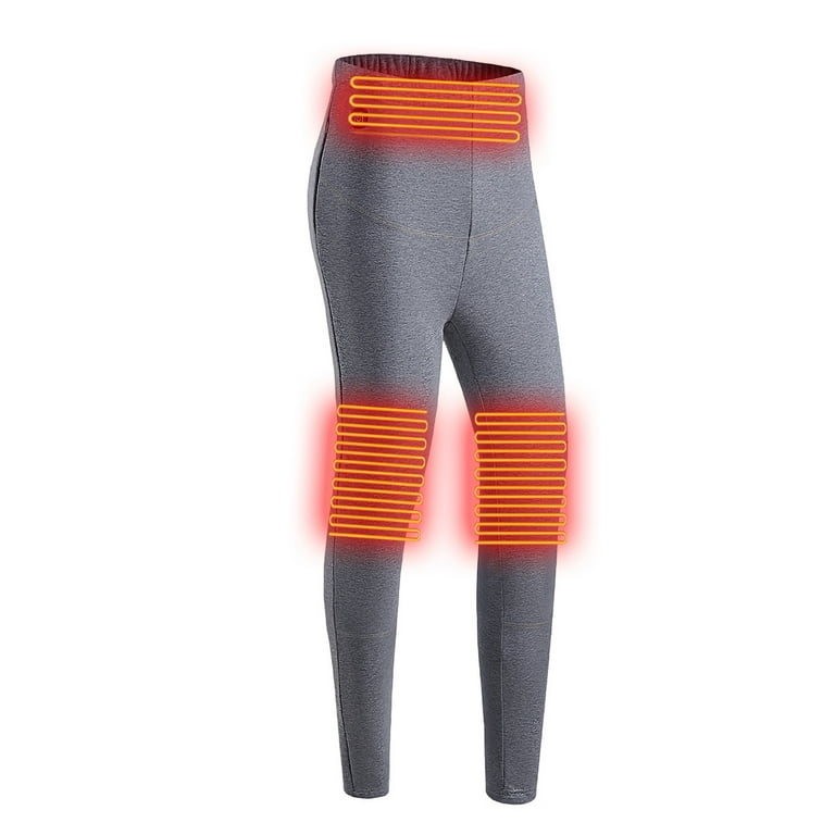 Heated Pants Thermal Underwear for Women, Heating Leggings Fleece Lined for  Winter Outdoor, 3 Temperature Control 