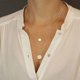 thumbnail image 3 of Collar de gargantilla en capas, collar con colgante en Y chapado en oro de 14 quilates hecho a mano multicapa, 3 of 4