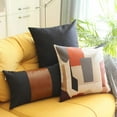 thumbnail image 5 of Apolena Boho-Chic Lumbar Decorative Vegan Faux Leather Pillow Cover & Insert, 5 of 7