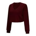 thumbnail image 2 of Vedolay Women's 2023 Tops Women's 2023 Fall Winter Sweater Long Sleeve Crew Neck Comfy Loose Pullover Tops,RD2 XL, 2 of 5