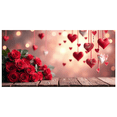 thumbnail image 1 of Toile de Fond de Vase de Fleurs Roses Rouges pour Photomaton, Arrière-Plan Romantique de Cœurs Suspendus, Bannière de Photographie de Mariage, Décorations de la Saint-Valentin, Événement, 1 of 4