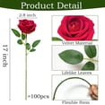 thumbnail image 3 of Artificial Velvet Silk Roses Bouquet with Stems for Wedding Decoration, Floral Arrangement Home Decor Centerpiece, 3 of 4