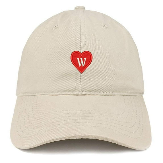 Trendy Apparel Shop Alphabet W Heart Emoji Embroidered Cotton Dad Hat- Hunter