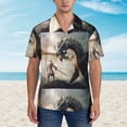 thumbnail image 4 of Lsque Swordsman Cool Dragon pattern Hawaiian Shirt for Men, Unisex Summer Beach Casual Short Sleeve Button Down Shirts-X-Large, 4 of 9