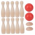 thumbnail image 4 of OULII 1 Set of Bowling Sets Wooden Assorted Color Travel Game Family Time, 4 of 8