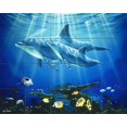 thumbnail image 1 of Tile Mural Bathroom Backsplash - Dolphin Reef - by Jeff Wilkie, 1 of 1