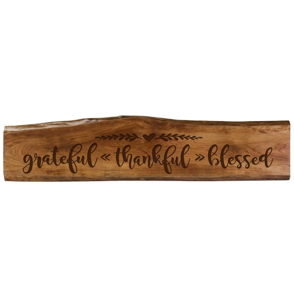 Grateful Thankful Blessed Live Edge Wall Hanging Decor