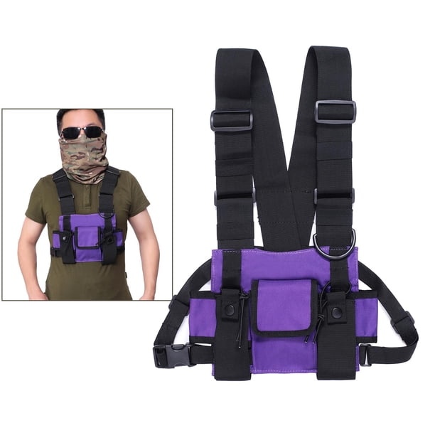 Bolsa de Chaleco de Pecho para Hombres Moda Ráfaga de Pecho Bolsa Paquete Arnés Bolsas Ligeras para Hombres Mujeres Corriendo Ejercicio Senderismo Cam Púrpura Baoblaze bolsa de pecho para deportes al aire libre