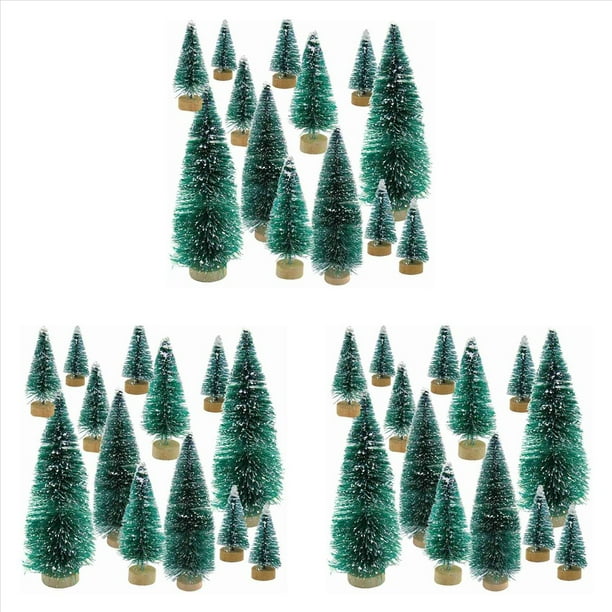 102 Piezas Mini árbol de Navidad Nieve Helada Pequeño árbol de Pino DIY Decoración de Escritorio Adornos Navideños Decoraciones árboles