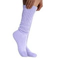 thumbnail image 3 of MDR Women's Extra Long & Heavy Slouch Cotton Wear at any Length Socks Made in USA 2 Pair Size 9 to 11 (2 Lilac ), 3 of 8