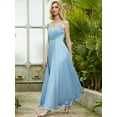 thumbnail image 4 of ANGEL FASHIONS Women Spaghetti strap V Neck A-line Prom Dress Medium, 4 of 7