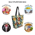 thumbnail image 7 of FORMRS Womens Canvas Tote Bag with Zipper Inner Pocket Shoulder Handbag, Yellow Geometric, 7 of 7