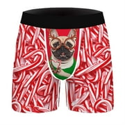 KAMAMEN Mens Christmas Santa Claus Funny Underwear Breathable Boxer Briefs Short Xmas Fitness # 1 - Dog M