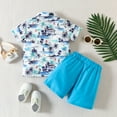 thumbnail image 4 of Ketyyh-chn99 Little Boys Clothes Graphics Print Pocket Shirt Shorts 2Pcs Summer Outfits White,80, 4 of 5
