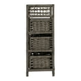 thumbnail image 5 of Household Essentials Woven 3 Drawer Chest with Cutout Handles, Paper Rope, Grey, 5 of 10