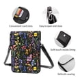 thumbnail image 6 of Leather Portable Mobile Phone Bag Purse Purse Satchels 5.3×7.5in Scratch-Proof Dustproof For Shopping Work Dating Travel A Variety Of Colorful Flowers, 6 of 7