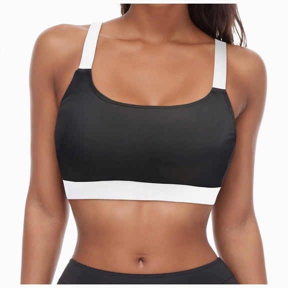 HCNTES Women's Sporty Bikini Top Only Racerback Sports Bra Swimsuit Top Medium Support Bathing Suit Tops Summer Light Gray,L