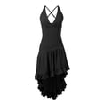 thumbnail image 3 of ASEIDFNSA Women Western Maxi Dress Deep V Neck Sleeveless Ruffle High Low Beach Dress, 3 of 3