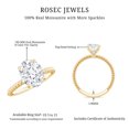 thumbnail image 5 of Rosec Jewels Moissanite Oval Engagement Ring 2 Carat - 7X9 mm Moissanite Solitaire Ring - D-VS1 Quality Certified, 14K Yellow Gold, US 6.50, 5 of 8