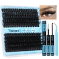thumbnail image 1 of Kit de extensión de pestañas Yawamica Fluffier 150D+200D Lash Clusters, 1 of 7