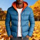 thumbnail image 3 of Ceisia Men Solid Color Hooded Cardigan Jacket Warm Casual Long Sleeve Pocket Parka Gift, 3 of 5
