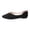 Black, variant on Women's Low Heel Casual Shoes Slip On Pointed Toe Low Cut Flock Upper for Summer Plus Size Comfortable Wear
