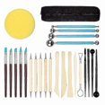 thumbnail image 1 of 25-Piece Sculpting Tool Set for Clay Modeling and Pottery Crafting with Wooden and Rubber Tools, 1 of 4