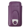thumbnail image 4 of Cigar Box, Purple Exquisite Lightweight Hand Stitched  Cigar Leather Case  For Business, 4 of 8