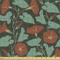 thumbnail image 2 of Ambesonne Floral Fabric by the Yard Upholstery, Victorian Bindweed Flowers, 2 Yards, Vermilion Multicolor, 2 of 5