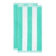 thumbnail image 5 of Superior Cabana Striped 2-Piece Oversized Cotton Beach Towel Set, Mint, 5 of 9