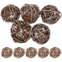 NIAIZEK 10Pcs Natural Brown Rattan Balls Decorative Bowl Fillers for Home Centerpiece Accents