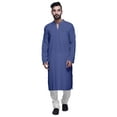 thumbnail image 1 of Atasi Indian Long Kurta For Boys Solid Fashion For Men Cotton Satin Summer Wear, 1 of 7