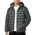 thumbnail image 2 of Goodtrade8 Mens Jackets with Hoods Zip up Big and Tall Puffer Jacket Warm Solid Color Casual Hooded Long Sleeve Mens Coats, 2 of 8