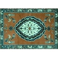 thumbnail image 1 of Ahgly Company Indoor Rectangle Medallion Turquoise Blue Traditional Area Rugs, 8' x 12', 1 of 4