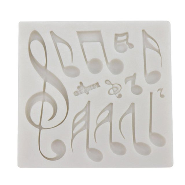 Molde para dulces, resistente al calor, comida, Garde, silicona, nota musical, símbolo, plantilla para galletas, herramientas para hornear