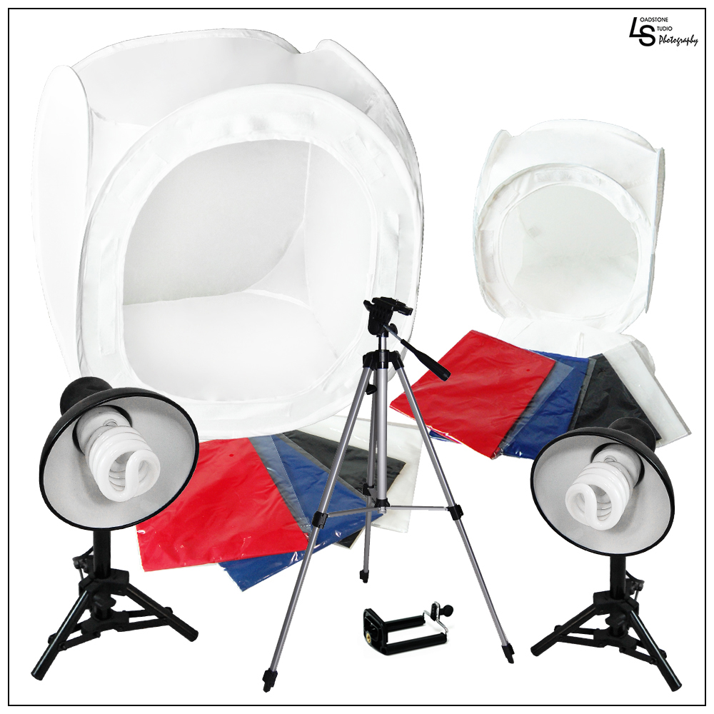 30" 12" CFL Photo Tent Cube Box Lighting Kit with Cell Phone Holder, 2x