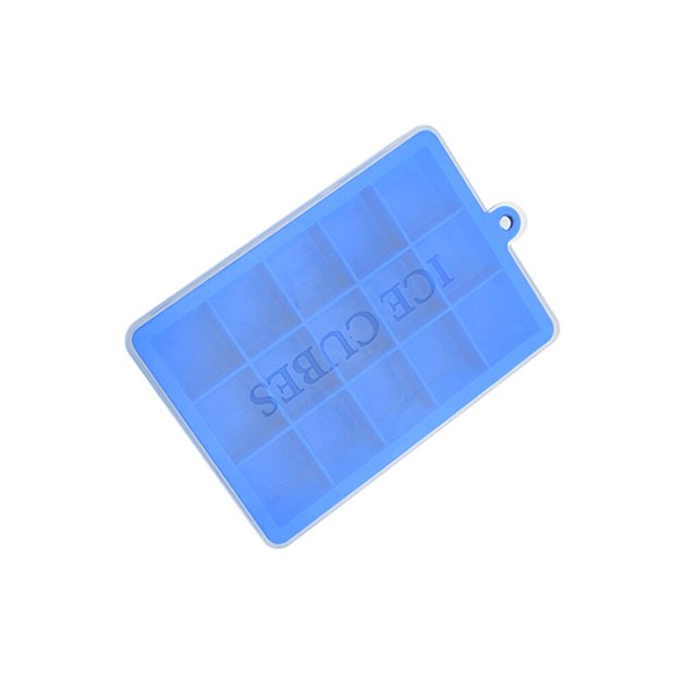 Advancent Moldes para bandejas de cubitos de hielo de 15 rejillas para el hogar con tapa, cubos cuadrados reutilizables de silicona, bandejas para crema, Cocina y Comedor Azul oscuro Advancent HA066842-04