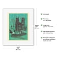 thumbnail image 2 of Westminster Abbey London - Vintage Travel Poster by David Klein c.1968 - Fine Art Rolled Canvas Print 11in x 14in, 2 of 4