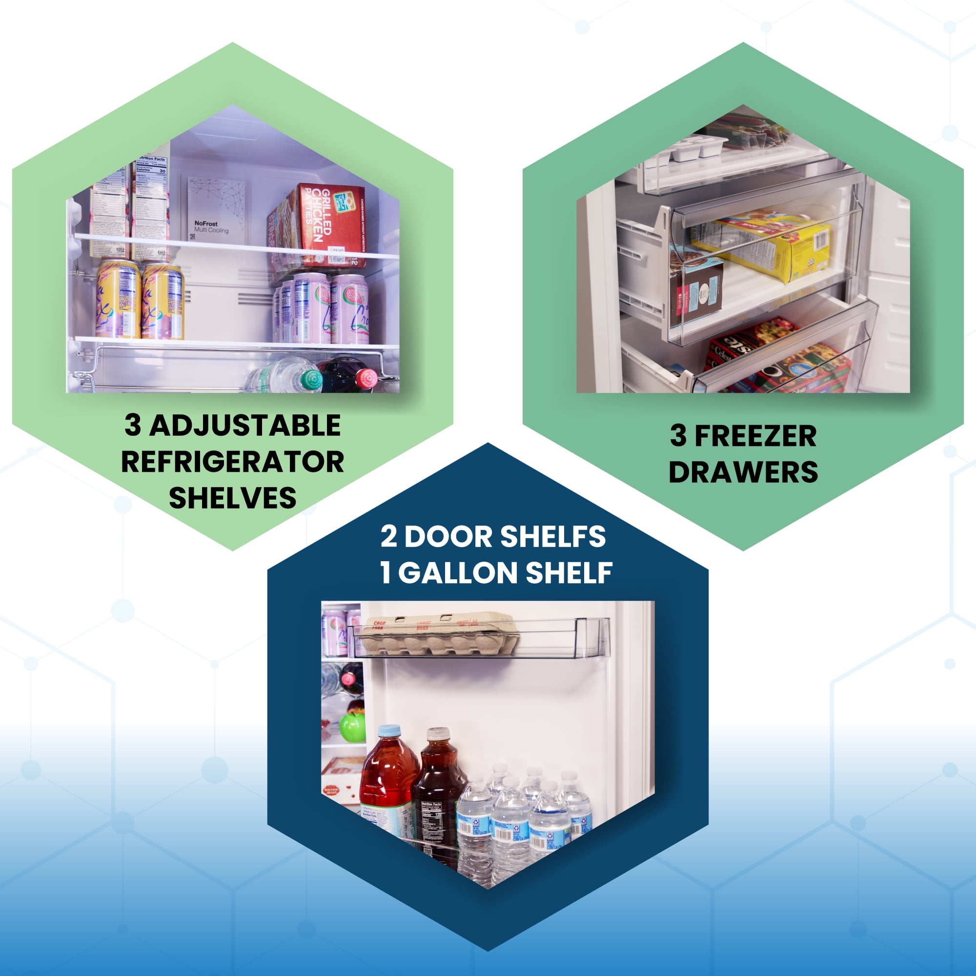 Conserv 12cf No Frost Bottom Freezer Refrigerator Wine Rack GARAGE READY E-Star with V-Move Handle and No Frost