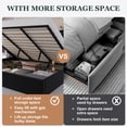 thumbnail image 6 of Amolife King Size Lift Up Hydraulic Storage Bed Frame, Velvet Adjustable Headboard with LED Light and Built-in Charging Station and Storage Shelf, Black, 6 of 10