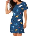 thumbnail image 2 of Lukts Requin Océan Coloré pour Chemise de Nuit Ample à Manches Courtes pour Femmes, Pyjama d'Été à Col Rond, Chemise de Nuit Vêtements de Maison, 2 of 6