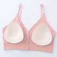 thumbnail image 7 of Women's Front Closure Bra, Full Coverage V Neck Wire Free Bra with Spaghetti Straps, Comfort Feel | VerBelle,Pink Free Size, 7 of 7