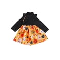 thumbnail image 2 of xiaxaixu Robe Jaune pour Petites Filles Halloween, Imprimé Floral Citrouille Manches Longues Col Rond Robes de Princesse, 2 of 6